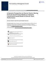 A Dynamic Perspective on Diverse Teams: Moving From The Dual Process Model to A Dynamic Coordination-Based Model of Diverse Team Performance - Kannan Srikanth, Sarah Harvey & Randall Peterson