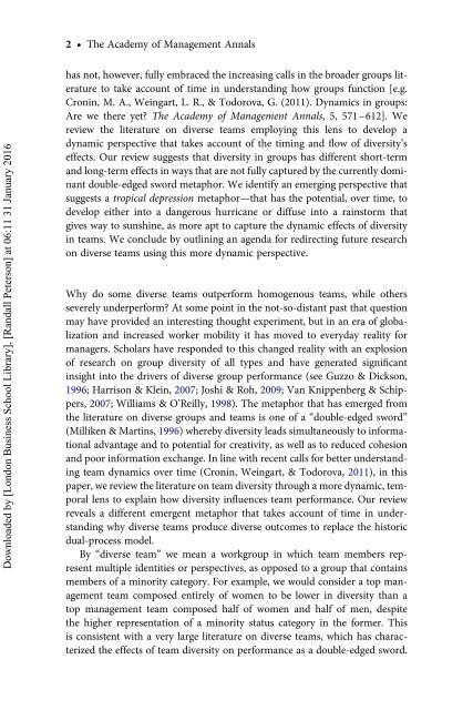 A Dynamic Perspective on Diverse Teams: Moving From The Dual Process Model to A Dynamic Coordination-Based Model of Diverse Team Performance - Kannan Srikanth, Sarah Harvey & Randall Peterson