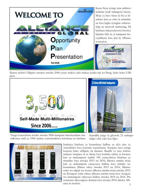 My final AIM Global booklet