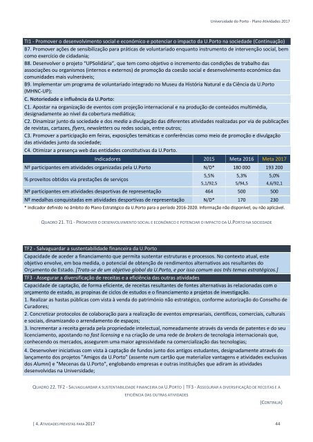 Plano de Atividades da U.Porto para 2017