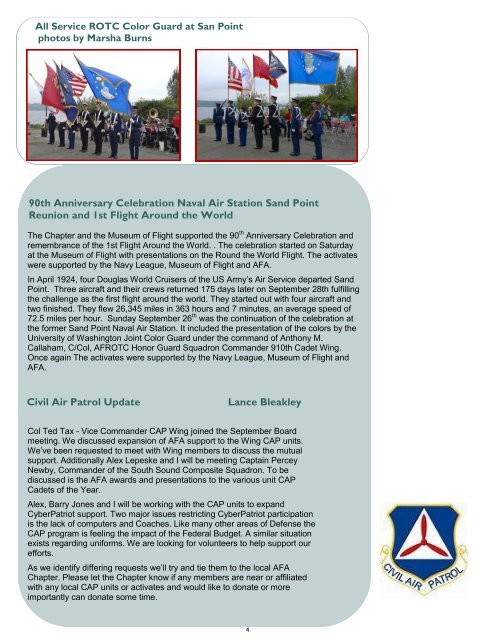 Air Force Association, Greater Seattle Chapter, 2014 - 3rd Quarter