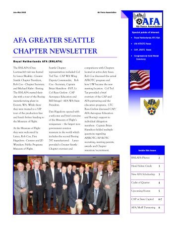 Air Force Association, Greater Seattle Chapter, 2015 - 1st Quarter