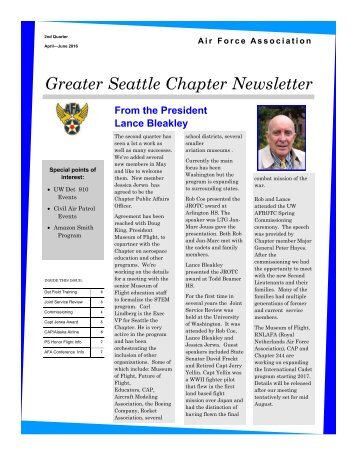 Air Force Association, Greater Seattle Chapter, 2016 - 2nd Quarter