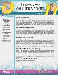 August Tiny Tots Newsletter