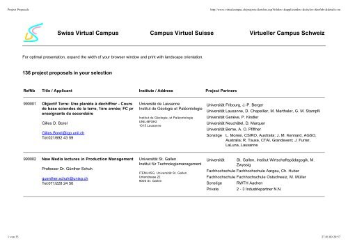 Swiss Virtual Campus Campus Virtuel Suisse ... - weblog.hist.net