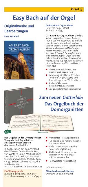 Neue Literatur für Orgel und Chor