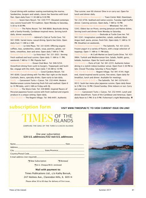 Times of the Islands Summer 2017