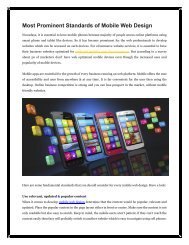 Most Prominent Standards of Mobile Web Design