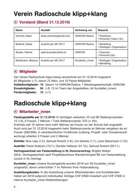 Jahresbericht 2016 – Radioschule klipp+klang