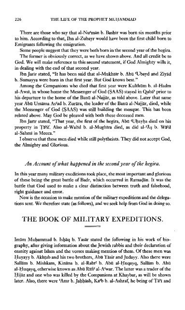 The life of the Prophet Muhammad - Ibn Kathir - volume 2 of 4