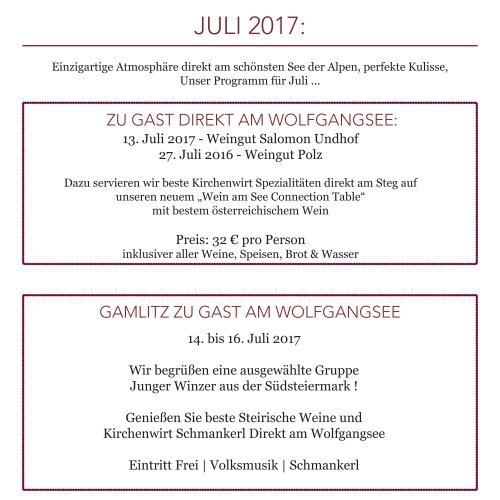 Wein am See Folder 2017