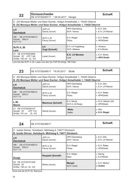 Fohlenschaukatalog Kleinpferde & Kaltblut 1/2017