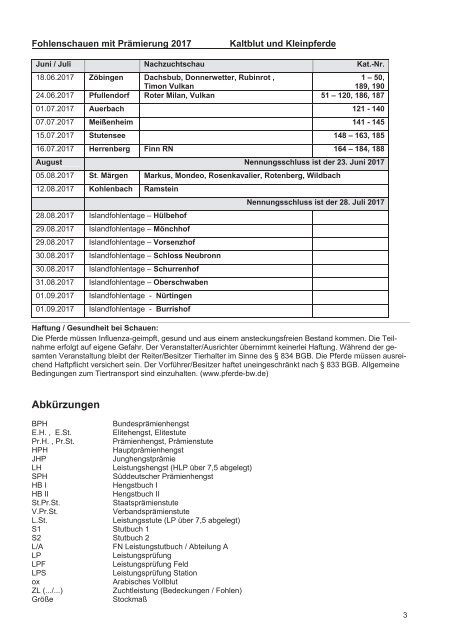 Fohlenschaukatalog Kleinpferde & Kaltblut 1/2017