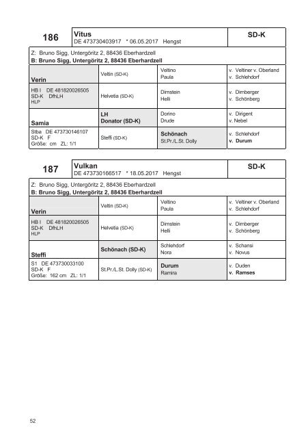 Fohlenschaukatalog Kleinpferde & Kaltblut 1/2017