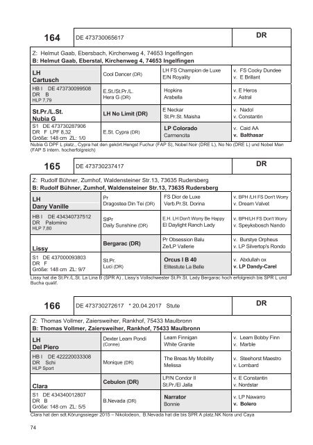 Fohlenschaukatalog Kleinpferde & Kaltblut 1/2017