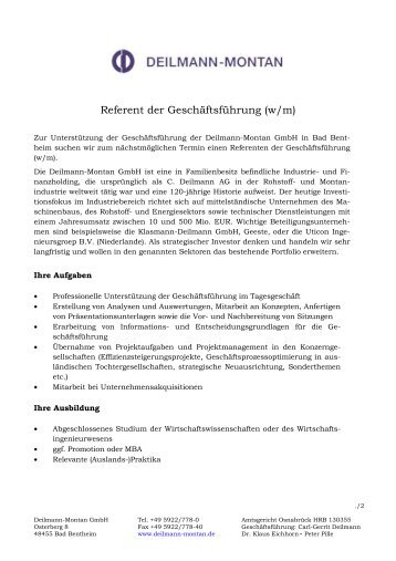 Referent der Geschäftsführung (w/m) - Spengel