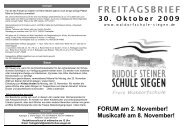 FORUM am 2. November! - Rudolf-Steiner-Schule Siegen Freie ...