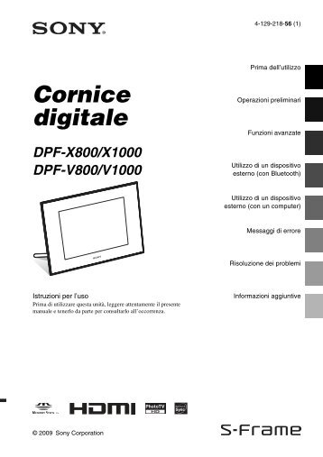 Sony DPF-V800 - DPF-V800 Consignes dâutilisation Italien