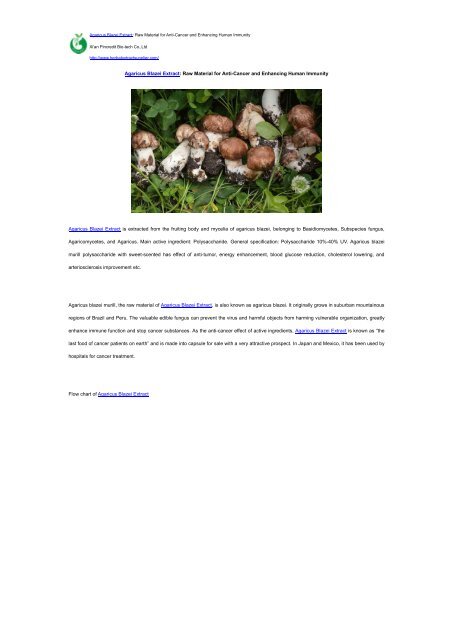 Agaricus Blazei Extract Raw Material for AntiCancer and Enhancing Human Immunity