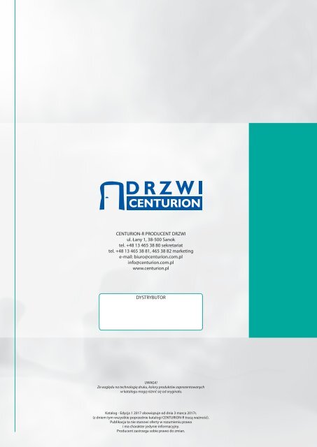 Katalog Drzwi Centurion 2017 ed1