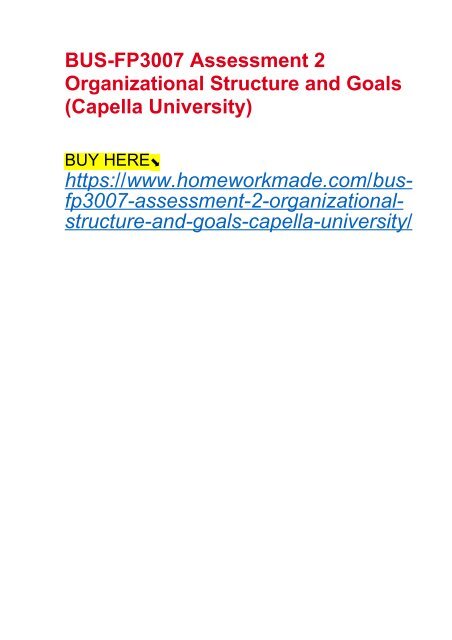 Capella University Organizational Chart