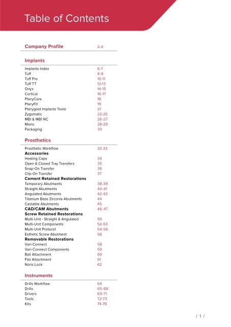 Noris Medical Dental Implants Product Catalog 2017