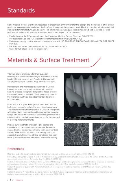 Noris Medical Dental Implants Product Catalog 2017