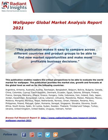 Wallpaper Global Market Analysis Report 2021 