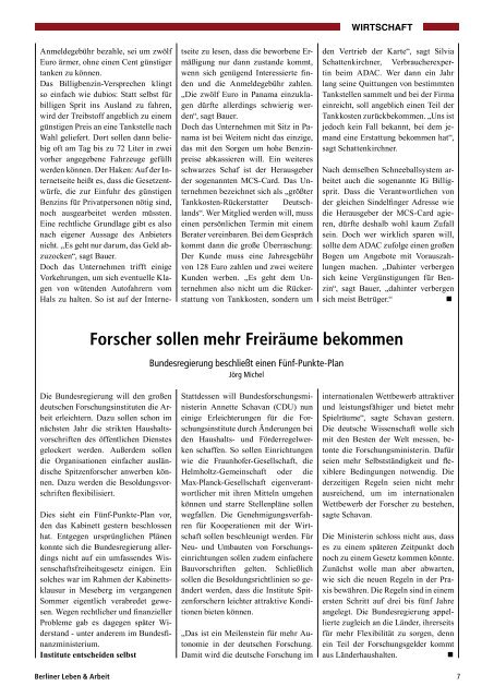 Berliner Leben & Arbeit Print Ausgabe 2008