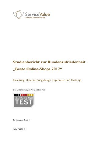 Studie BESTE ONLINE-SHOPS 2017