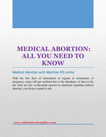 Medical Abortion-All You Need to Know