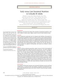 Early versus Late Parenteral Nutrition in Critically Ill Adults