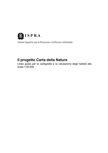 Il Progetto carta della Natura alla scala 1 - Ispra