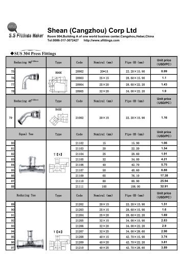 Products price list press fittings3
