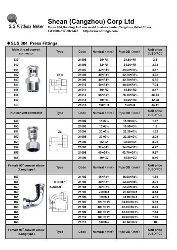 Products price list press fittings6