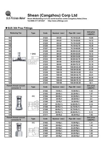 Products price list press fittings4
