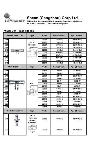 Products price list press fittings8