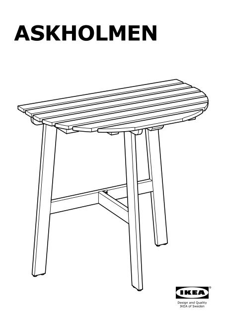 Ikea ASKHOLMEN table mur+2 chaises pliantes, ext - S09183528 - Plan(s) de  montage