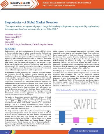 Biophotonics – A Global Market Overview
