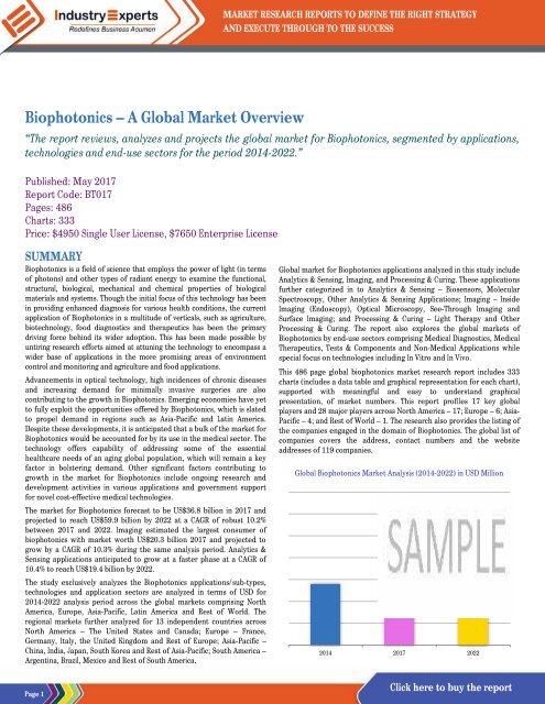 Biophotonics – A Global Market Overview