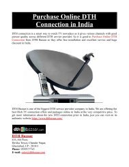 Purchase Online DTH Connection in India