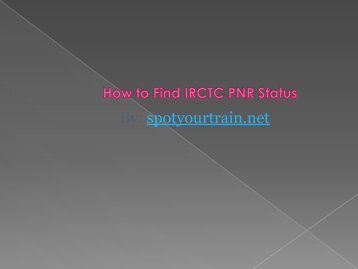 How to Find IRCTC PNR Status