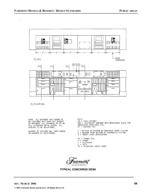 FAIRMONT HOTELS &amp; RESORTS -DESIGN STANDARDS