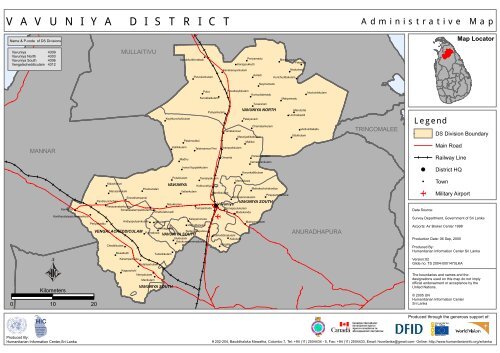 Sri Lanka Vavuniya Map Vavuniya Map
