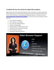 solution for Apple Safari Browser problems