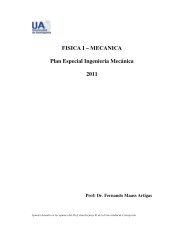FISICA I – MECANICA Plan Especial Ingeniería Mecánica 2011