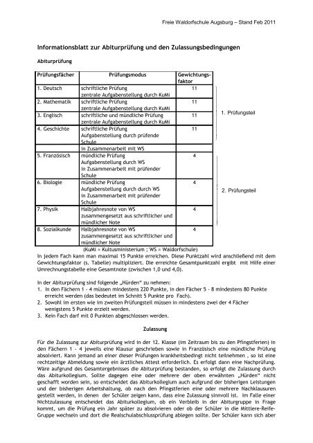 Abitur (pdf) - Freie Waldorfschule Augsburg e.V.