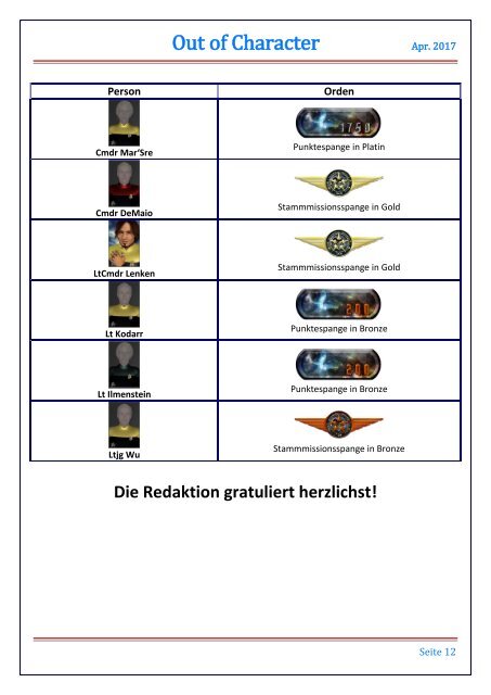 Starfleet-Gazette, Ausgabe 049 (April 2017)