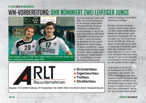 GRÜNWEISS – das Magazin der DHfK-Handballer – Heft 18 – Saison 2016/17