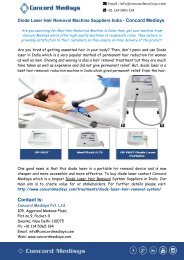 Diode Laser Hair Removal Machine Suppliers India - Concord Medisys